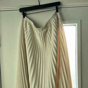 a new day cream pleated maxi skirt